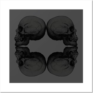 Skull Profile X4 BLACK Posters and Art